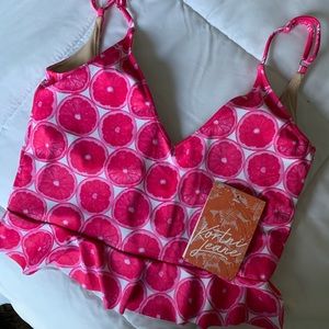 NWT KJ medium grapefruit scoop back top